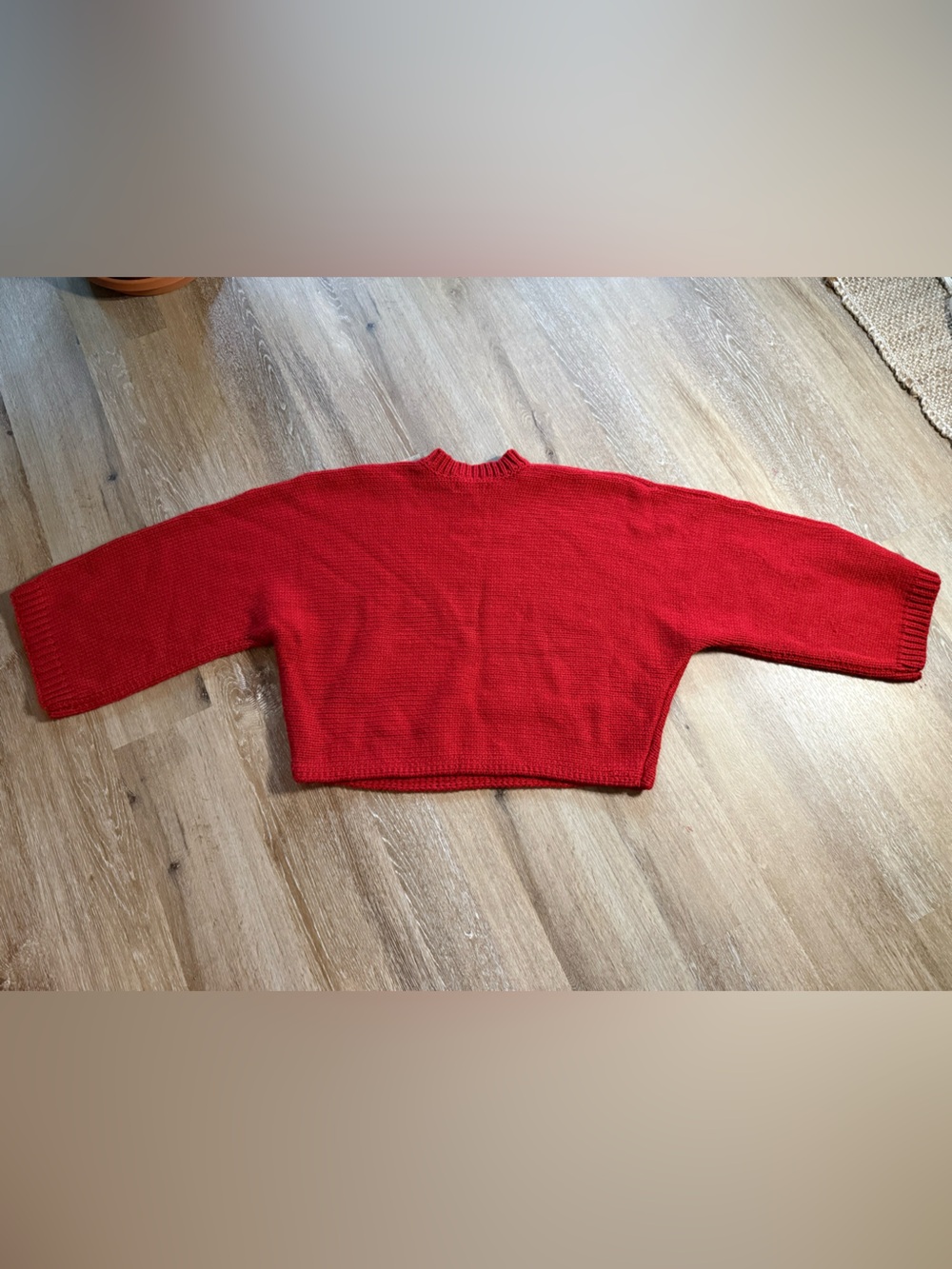 Jack by BB Dakota Red Cropped Crewneck Sweater Size Large